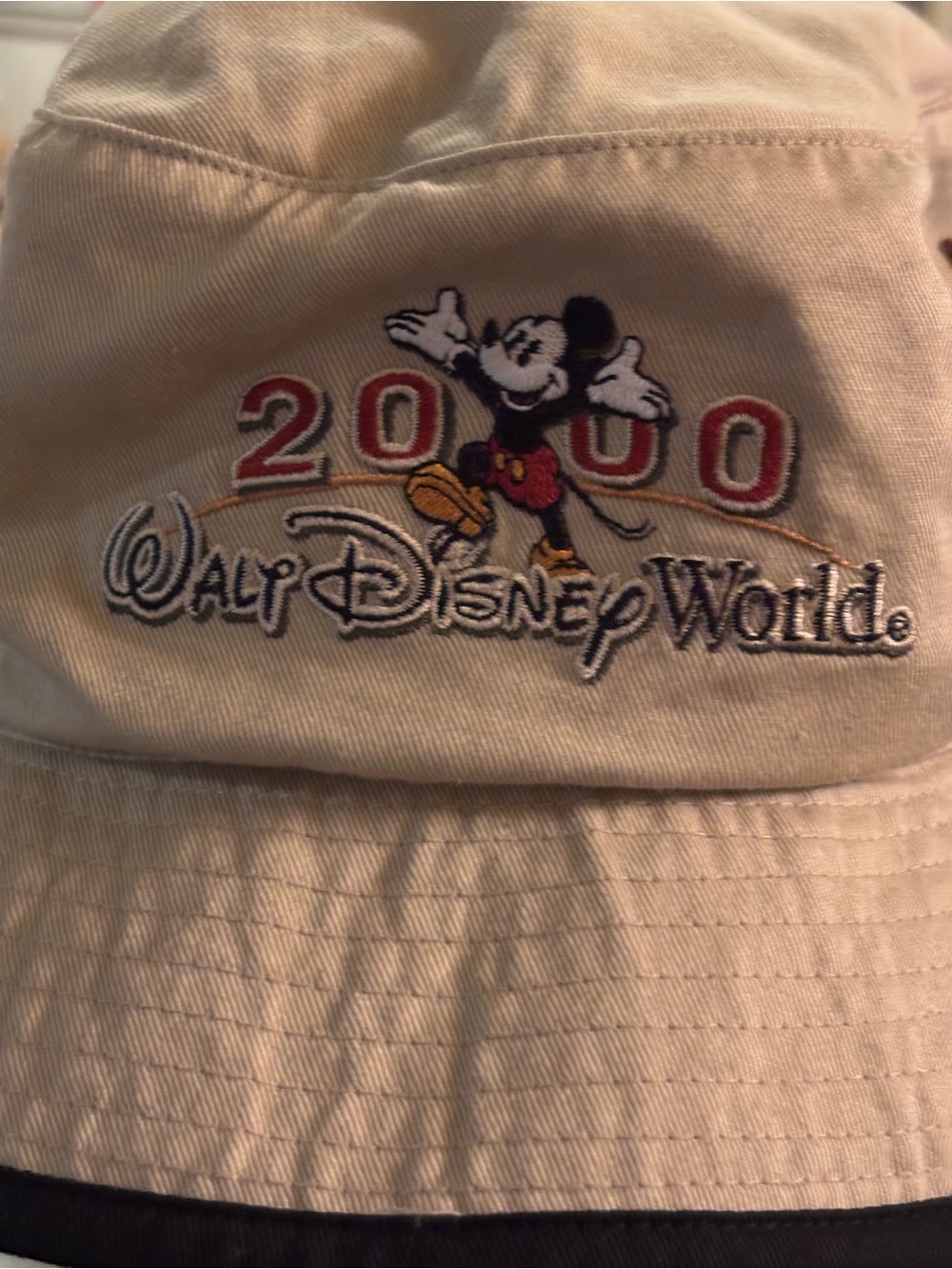 Disney Beige Bucket Hat with Mickey - Celebrating year 2000 at Walt Disney World
